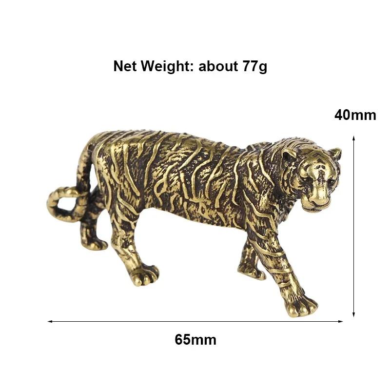 Pure Copper Animal Tigers Model Statue Solid Brass Big Tiger Figurines Ornaments Miniatures Desk Decorations Vintage Home Decor