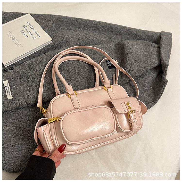 Douyin Live Broadcast Spring and Summer Super Fire Small Bag Women's Multi-pocket Shoulder Messenger Bag High-end Portable Bowling Bag