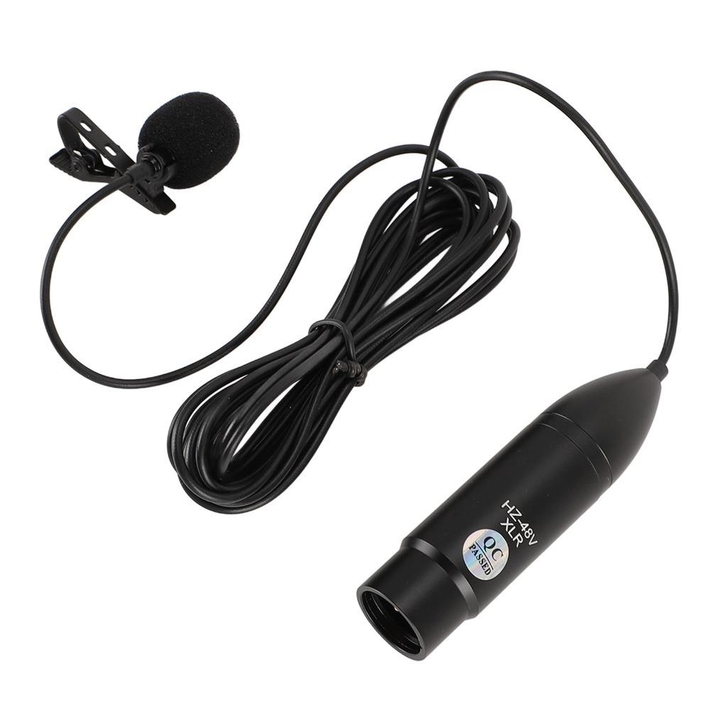 Noise Reduction Lavalier Microphone 48V Phantom Power XLR Lavalier Mic Portable Mono Multi-Scene