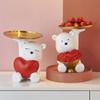 Home Decor Loving Bear Sculpture Entryway Key Storage Tray Ornament Living Room Decoration Jewelry Storage Tray Statue Gift