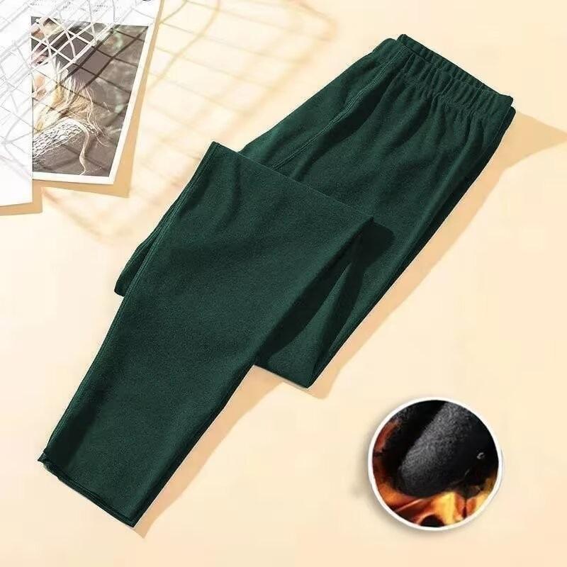 Мужские бесшовные термоштаны из смесовой шерсти с наколенниками для зимы