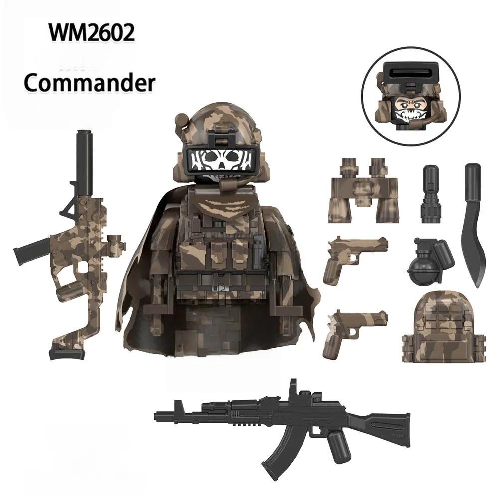 WM6147 WM6168 Military Series SWAT Special Forces Building Blocks Commando Soldier City Police Cap Mini Action Figure Toys