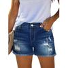 Women Summer Denim Shorts High Waist Ripped Hole Slim Jean Pants With Tassel