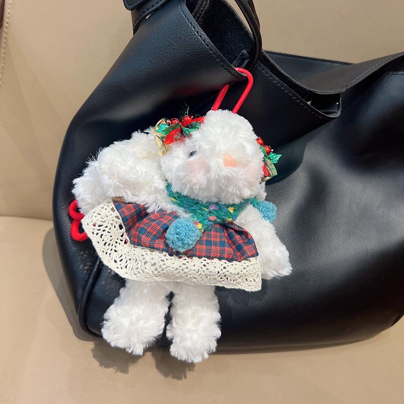 Girlish Heart Lop-Eared Rabbit Plush Pendant: Cute Cartoon Top Hat Keychain & Bag Charm