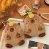 Cartoon Capybara Coin Purse Plush Stuffed Guinea Pig Bag Pendant Funny Plush Doll Keychain  Unisex