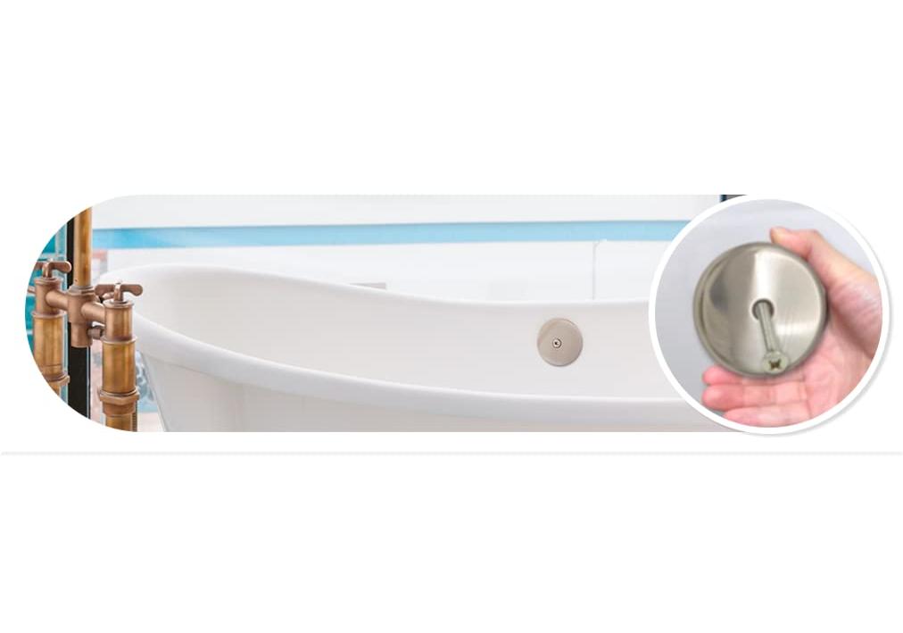 Single hole bathtub drainage overflow plate with matching screws, single hole panel, electroplating