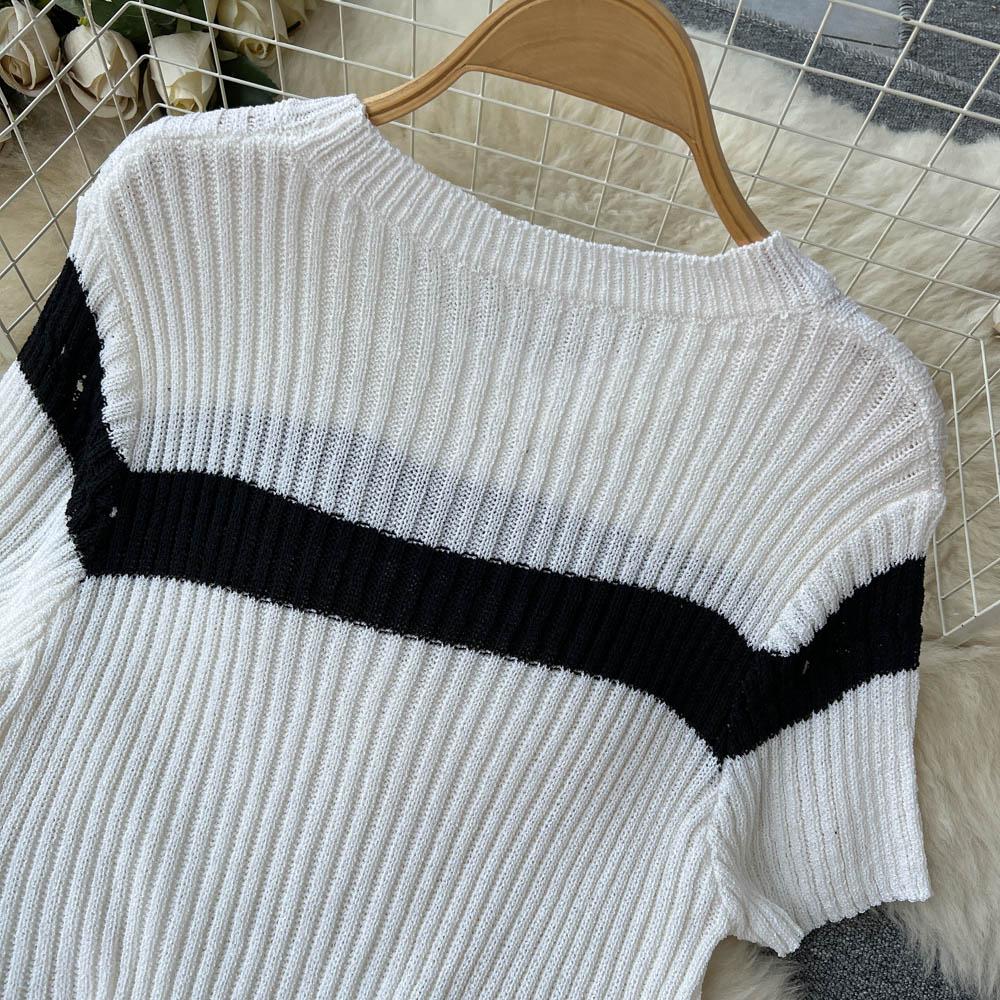 Пляжный вязаный свитер для отпуска, костюмы для женщин, с круглым вырезом и короткими рукавами, свободная футболка + длинная макси-юбка «рыбий хвост», повседневные шикарные комплекты из двух предметов