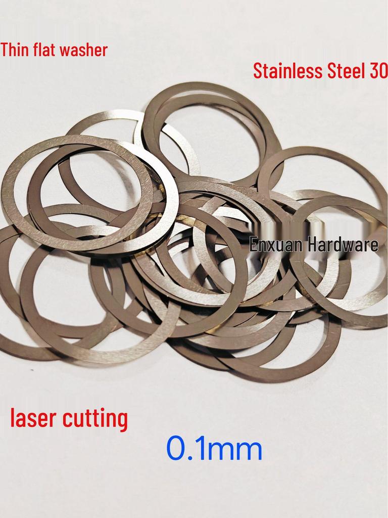 Утолщенная прокладка из нержавеющей стали 304: Круглая плоская шайба 201/316, 0,02-6,0 мм