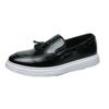 One-pedal Loafers Leather Shoes Men's Spring Lazy Soft Surface Fringed Beanie Shoes Driving Shoes Kitchen Leathershoes