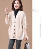 Large Size Women's Knitted Cardigan with Thick Loose Versatile Coat, Solid Color Sweater Jacket