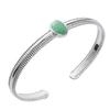 [Q3706] - Silver Bracelet 'Cléopatra' Aventurine Silver Green (rhodium-plated) - 58 Mm 10x8 Mm