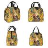 Lady With Fan By Gustav Klimt Insulated Lunch Bag for Women Kids Portable Food Boxes Thermal Lunch Box Tote