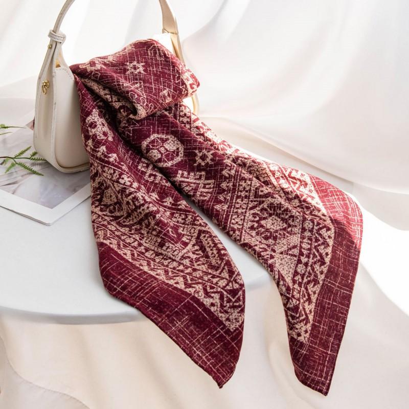 Double-sided Silk Wool Scarf Shawl Non-Heritage Warm Sun Protection Elegant Square