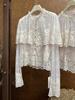 SE Дизайнерская кружевная рубашка Весна 26: Двухслойный, прозрачный, с цветочной вышивкой, кардиган-накидка