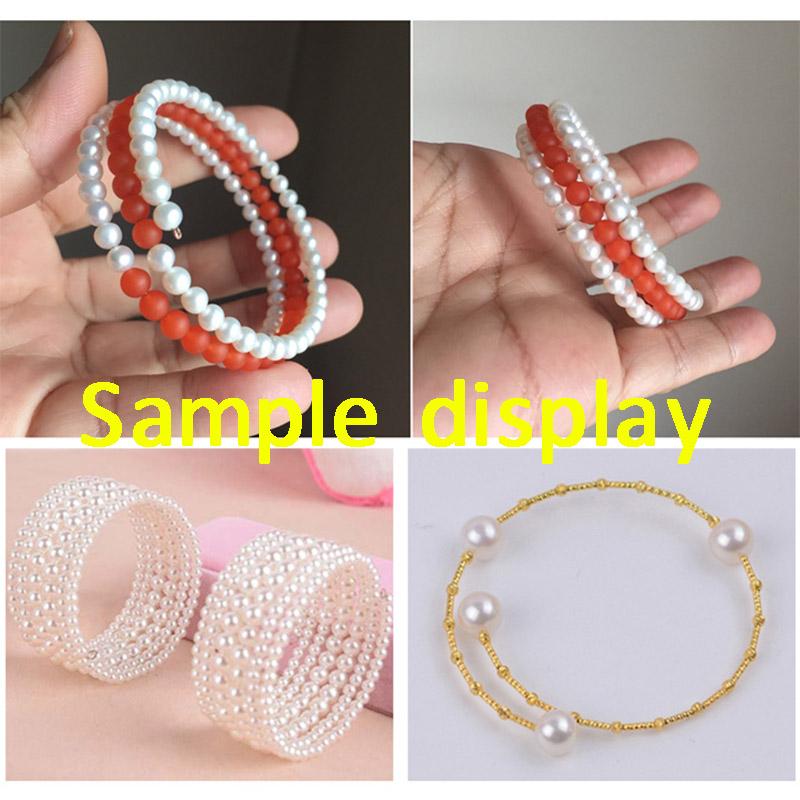 100 Loops Gold Steel Color Memory Wire 60mm Bracelet Bangle Loop 115mm Necklace Collar Hoop for Zircon Making DIY Accessories