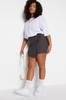 Women's Style Plus Size Gray Woven Tied Shorts Skirt