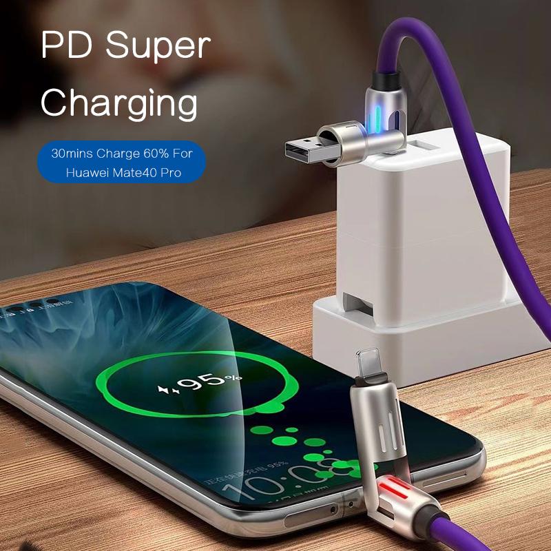 In Vaorlo 1 240w 4 Rgb Cable Super Charger For Iphone 15 Typecusb To Typec8pin Pd Fast Charge For Huawei Xiaomi Data Cable