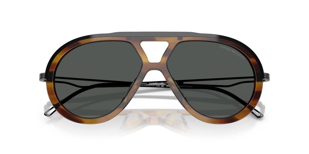 Солнцезащитные очки 0EA4242U БЛЕСТЯЩИЙ ПОЛОСАТЫЙ КОРИЧНЕВЫЙ 56 [Emporio Armani]