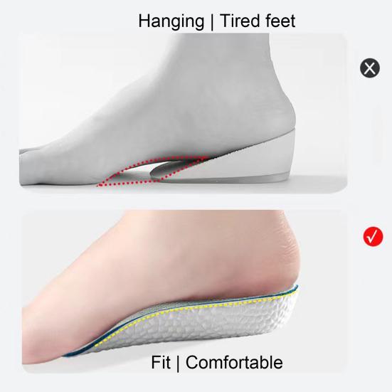 2 Pairs 1.5/2.5/3.5CM Height Increasing Insole Shoe Heel Lift Insert Height Elevator Invisible Men Women Arch Support Inner Sole Orthopedic