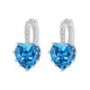 Korean Version of Premium Colored Diamond Love Ear Clips and Ear Buckles, New Twelve Constellations AAA Heart Earrings