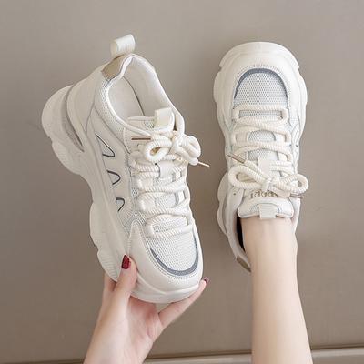 Дышащие женские кроссовки на платформе 2025 года, новые мягкие спортивные туфли с воздушной подушкой, женская удобная нескользящая вулканизированная обувь на плоской подошве