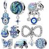 Оригинальная медная подвеска-шарм в виде глаза слона, руки, бабочки, с бусинами из синего циркона, подходит для браслета, ожерелья, ювелирных изделий