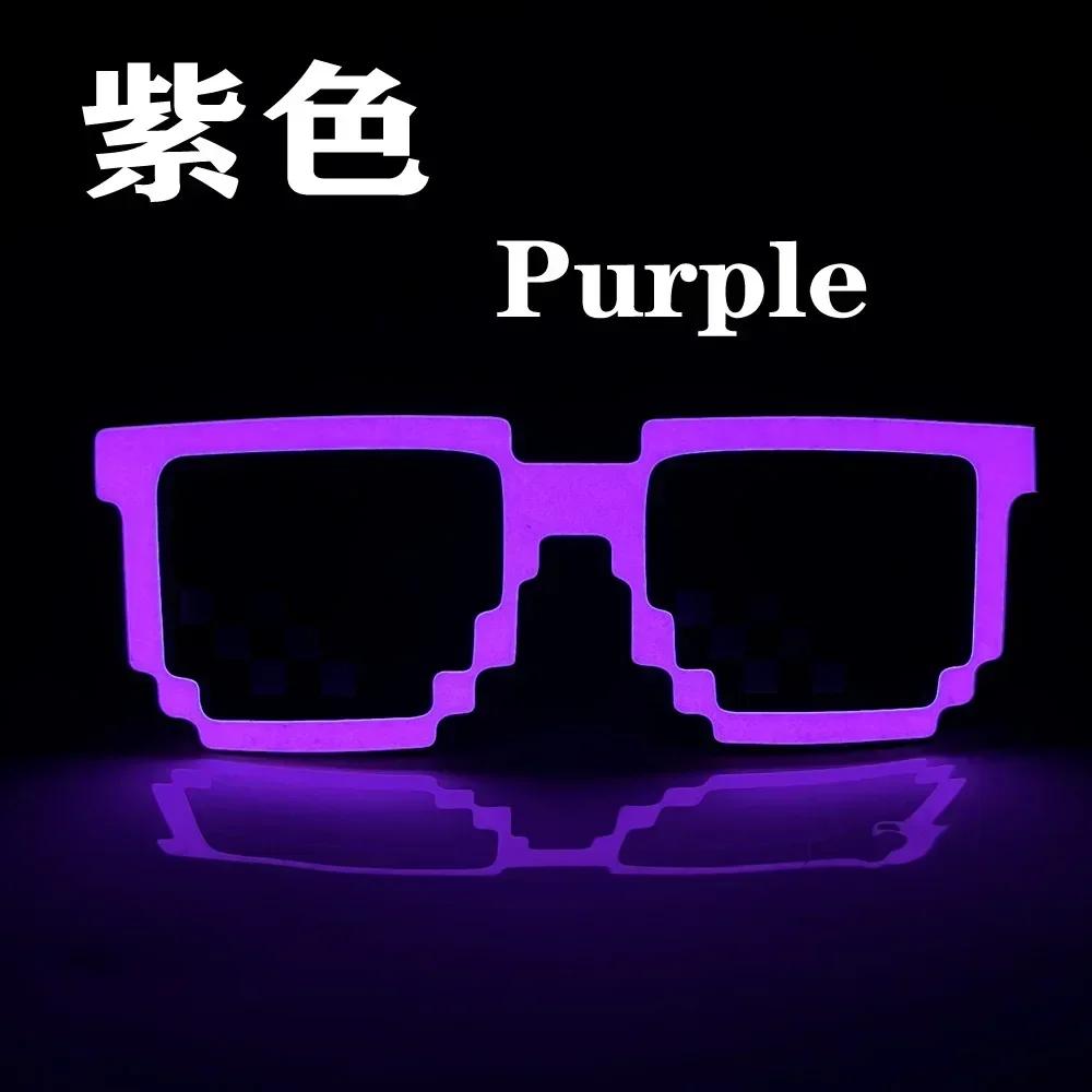 Flashing EL Wire 8 Bit LED Glowing Luminous Bright Festival Light Up Mosaic Glasses Fashion Party Supplies