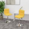 VidaXL Swivel Dining Chairs 2 Pcs Yellow Fabric