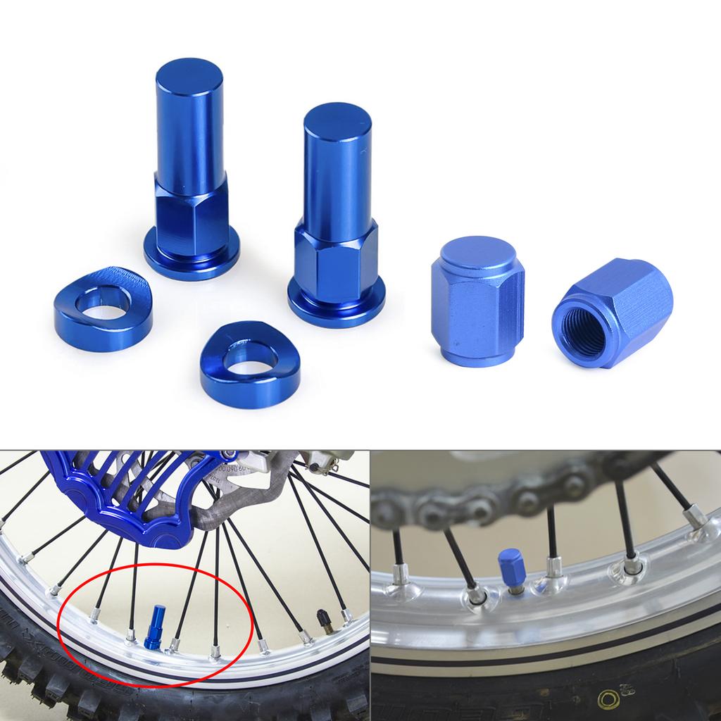 Rim Lock Nuts Bolts Spacer Valve Cap Motocross Dirt Bike For Yamaha YZ YZF TTR KTM Honda Kawasaki Suzuki BMW Husqvarna GasGas