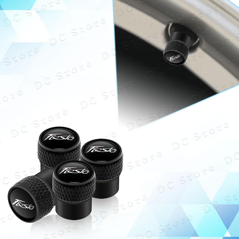 ZLKQ1 4pcs Metal Aluminum Alloy Car Wheel Tire Valve Air Stem Cap Dust Proof Covers For Ford Fiesta Emblem Accessories