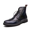Men Lace-Up High Top Brogue Carved Business Boots
