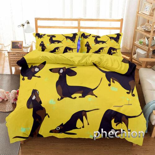 Пододеяльник и наволочка с 3D-таксой, комплект постельного белья для одной двуспальной кровати размера «queen-size»