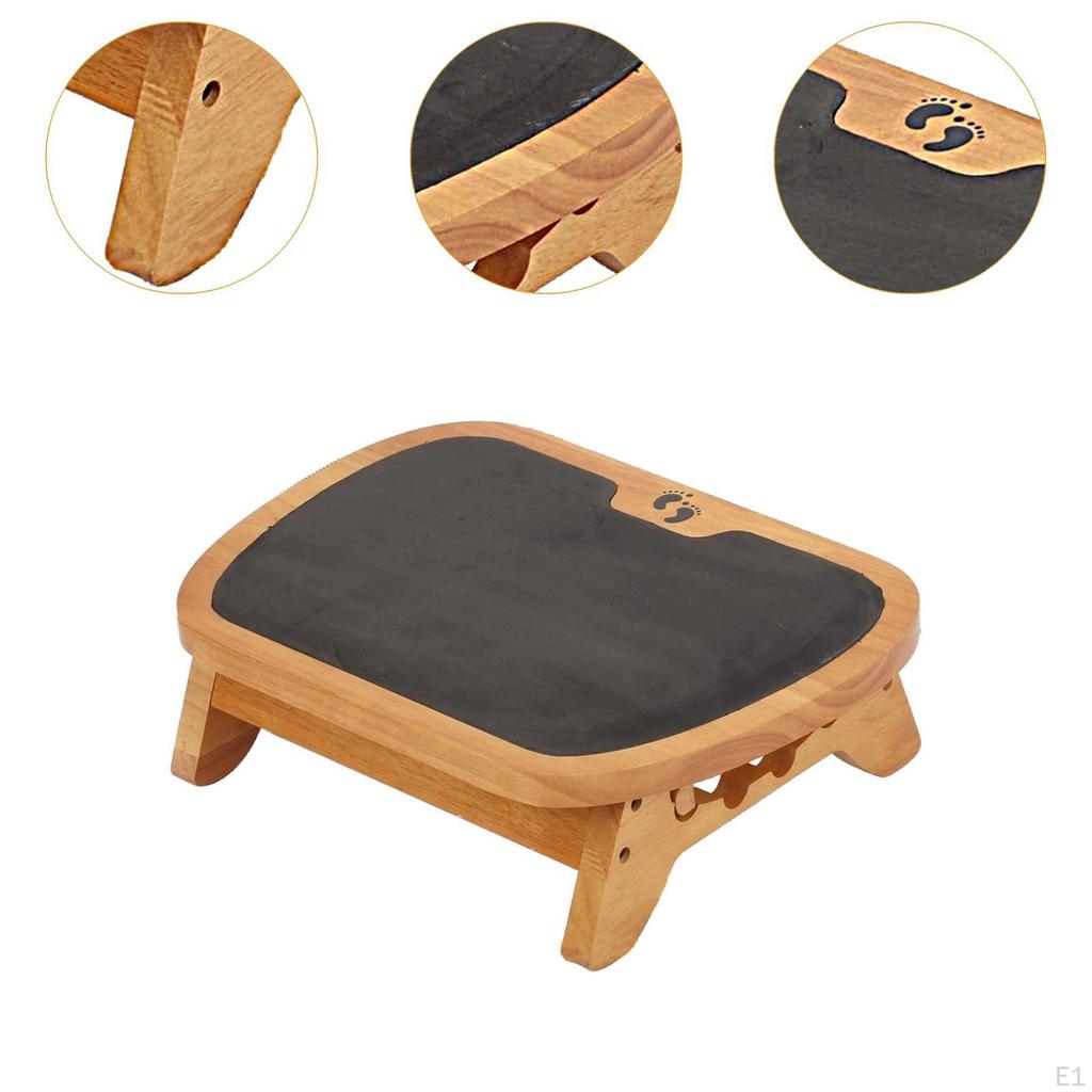 Foot Rest for Under Desk At Work Stool Ergonomic Wooden Sturdy Non Slip Footrest Footstool