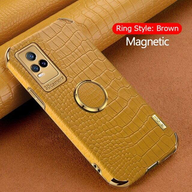 Силиконовый чехол-подставка с 6D покрытием для VIVO Y21 Y33S Y31 Y51 2020 Y73 4G Y72 Y52S Y31S Y73S 5G Y70 Y12S Y70S Y50 Y19, чехол для телефона с текстурой крокодиловой кожи