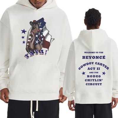 Винтажное худи с принтом тура Beyonce Cowboy Carter 2025 для мужчин и женщин, хип-хоп, панк, пуловеры, осенне-зимняя унисекс флисовая толстовка