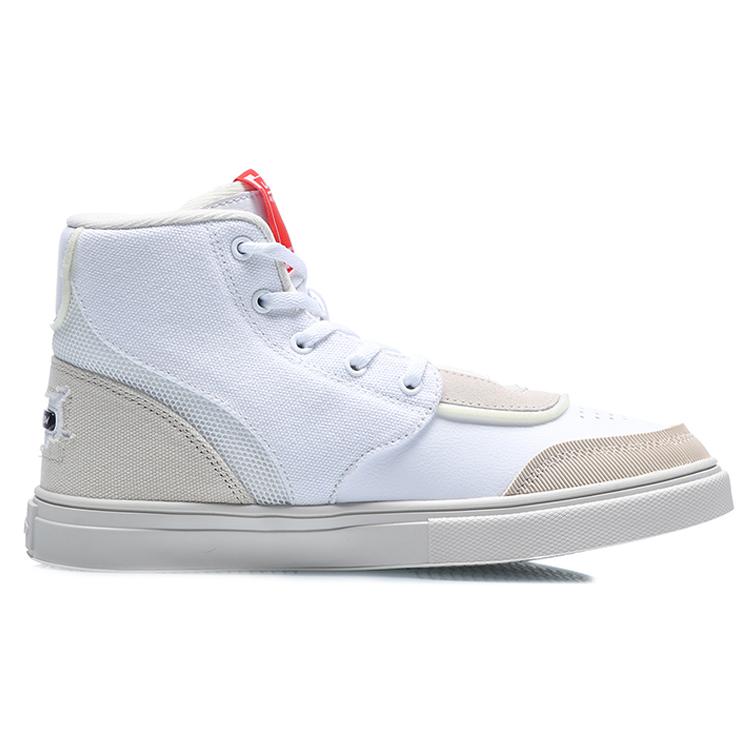 Li Ning CF Высокие кеды для скейтборда Женские Серые Белые AGCR078-2