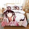 Saekano Как воспитать скучную девушку Комплект постельного белья с принтом Комплект постельного белья с наволочкой Мягкое одеяло для кровати Мягкое одеяло Размеры Super King