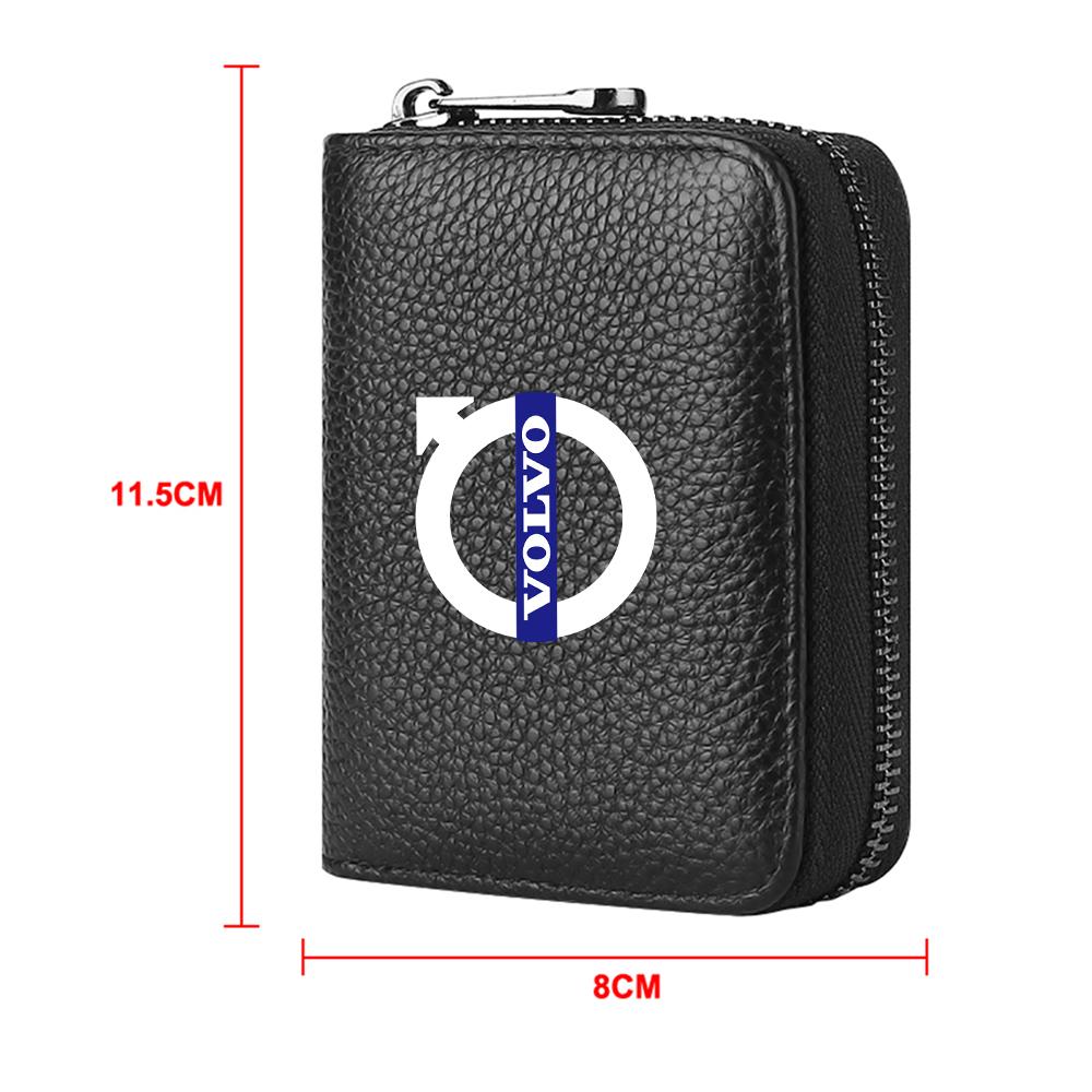 PU Leather Short Wallet With Zipper Coin Pocket Vintage Big Capacity Short Money Purse Card For Volvo XC90 XC60 C30 S60 C70 XC40