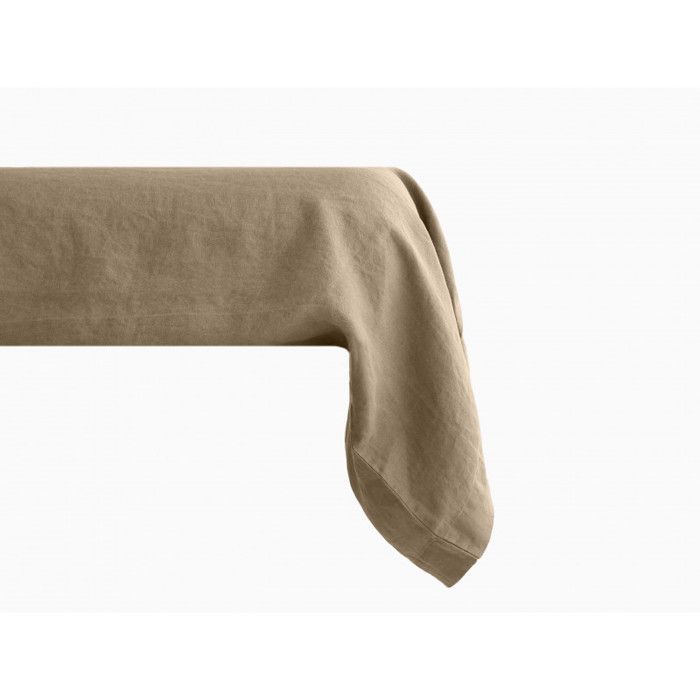 Taie de traversin Palace pur coton teint lavé, 63 fils/cm² Vent du sud - Palace Camel - 43 x 195 cm