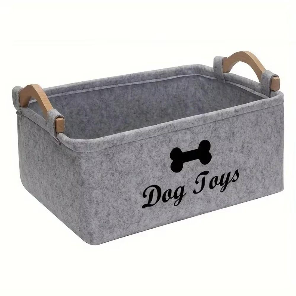 Letter Pattern Felt Storage Basket Felt Dirty Clothes Basket For Cat Dog Toys