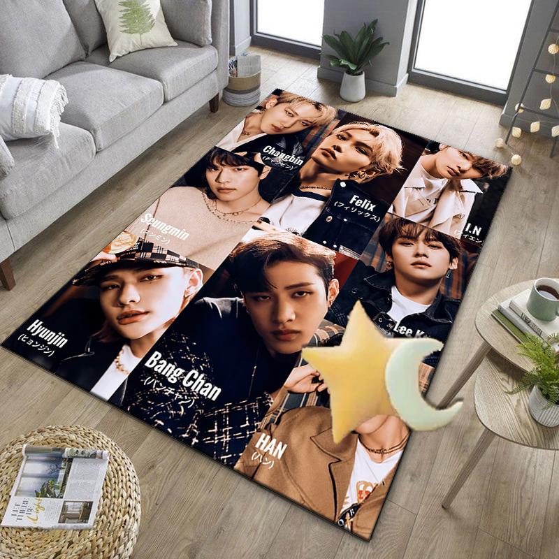K-pop Group Poses Office Rug Chair Mat, Game Carpet, Suitable for Front Door, Bedroom, Living Room, Desk, Holiday Gift