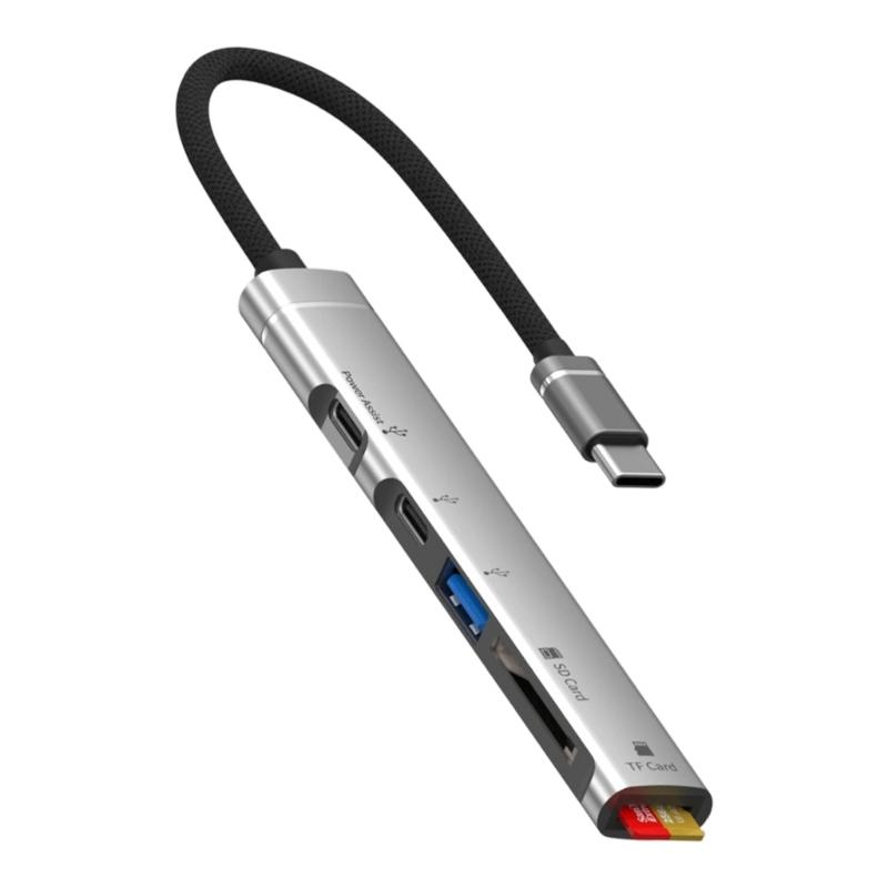 Портативные USB C и USB A адаптеры для карт TF/SD, многопортовые хабы, быстрая передача данных, OTG для ноутбуков, планшетов