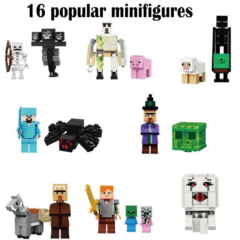 Фигурки Стив Майнкрафт Он Конструктор Игрушки Кирпичики Детские Подарки на День Рождения