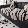 Плюшевая диванная подушка и одеяло для зимы, теплое, утолщенное нескользящее диванное полотенце, простыня, черный, белый цвет, чехол для дивана с рисунком