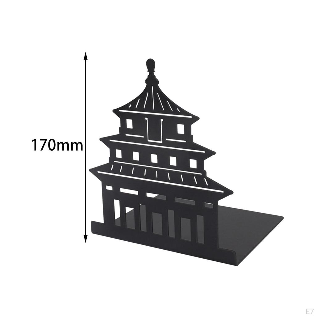 Architecture Silhouette Metal Bookend Book Ends Supports Anti Skid Stoppers Durable