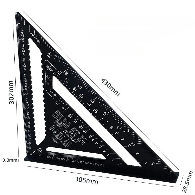 Woodworking Aluminum Alloy Triangle Gauges High Precision Marker Angle Ruler Measuring Gauging Tools