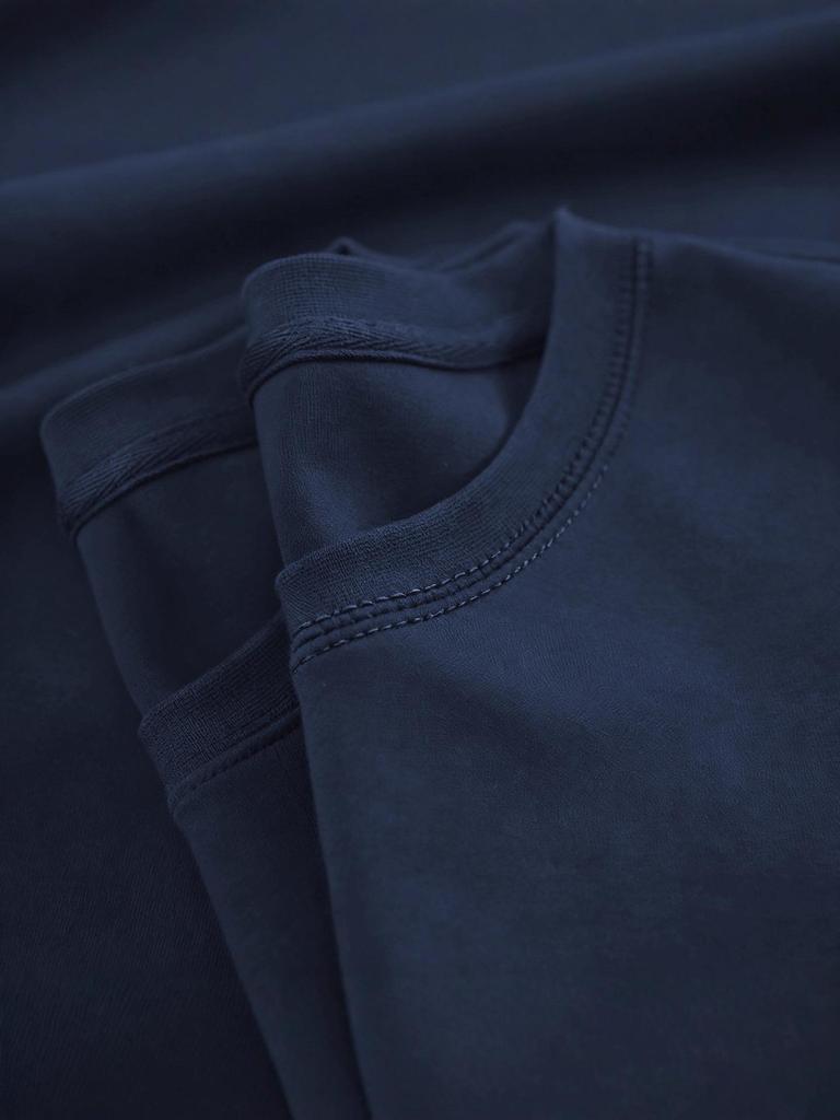 Мужской свитер с круглым вырезом, плотность 350 г/м²: Осенний базовый однотонный пуловер свободного кроя