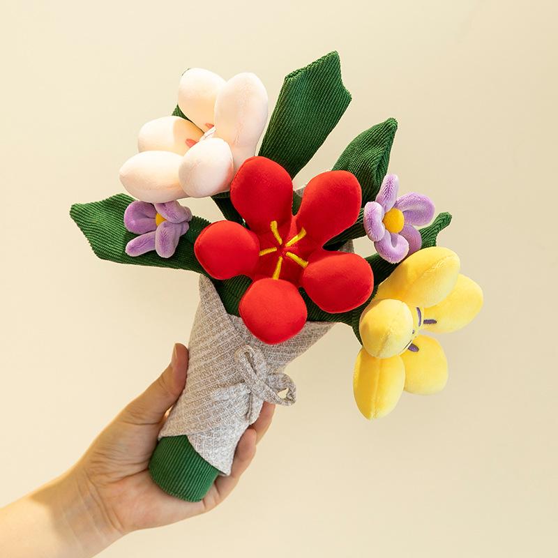 Забавный букет цветов, плюшевая детская игрушка для подруги, подарок, мягкая игрушка
