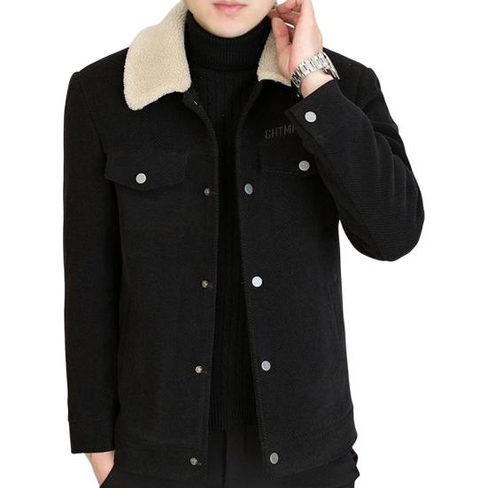 Мужская куртка, пальто, однотонная, с лацканами, застежкой на пуговицы, повседневная куртка, утолщенная бархатная подкладка, верхняя одежда, повседневная одежда