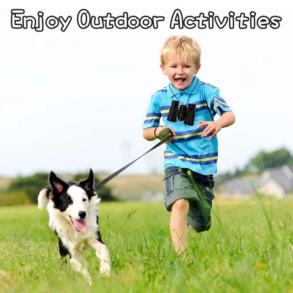 Shock-Proof Kids Binoculars Toy Set 4X30 High Resolution Binocular Small Telescope Boys Girls